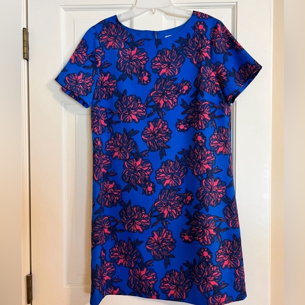 JCrew blue and pink floral shift dress size 6